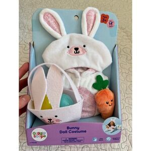Giggle Scape Bunny Doll Costume 5 Piece Set Fits 14 Inch Dolls Easter White Pink